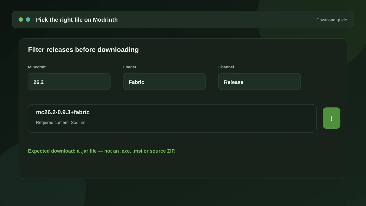 Downloading Sodium Extra from Modrinth without getting the wrong file